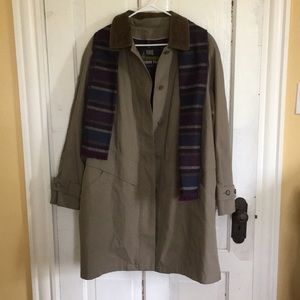 London Fog Towne tan coat with matching scarf